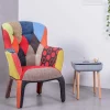 Poltrona Vintage Estofada Em Tecido Patchwork - Capitone - Retalhos