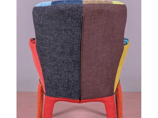 Poltrona Vintage Estofada Em Tecido Patchwork - Capitone - Retalhos