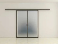 Porta De Correr Com Aplique Linci - A. 205 Cm X L. 83 Cm - Vidro Temperado