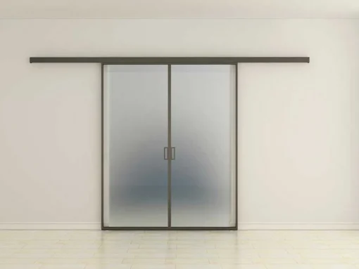 Porta De Correr Com Aplique Linci - A. 205 Cm X L. 83 Cm - Vidro Temperado