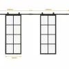 Porta De Correr Dupla Em Aplique Em Aluminio E Vidro Temperado Fosco - 2 X A205 X L83 Cm - Wilden