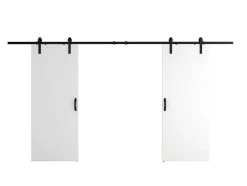 Porta De Correr Dupla Em Aplique, 2 X A205 X L83 Cm, Mdf E Pvc Branco - Varin