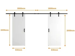 Porta De Correr Dupla Em Aplique, 2 X A205 X L83 Cm, Mdf E Pvc Branco - Varin