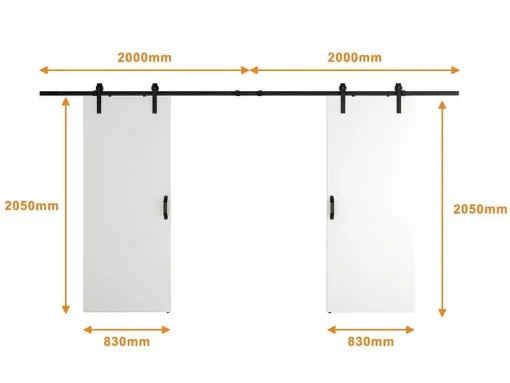 Porta De Correr Dupla Em Aplique, 2 X A205 X L83 Cm, Mdf E Pvc Branco - Varin