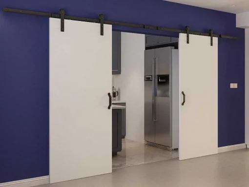 Porta De Correr Dupla Em Aplique, 2 X A205 X L83 Cm, Mdf E Pvc Branco - Varin