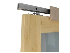 Porta De Correr Em Aplique Com 3 Vidros De A205 X C83 Cm Em Mdf Cor Madeira Natural - Acosta