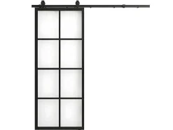 Porta De Correr Em Aplique A205 Cm X C83 Cm Em Aluminio E Vidro Temperado - Wilden