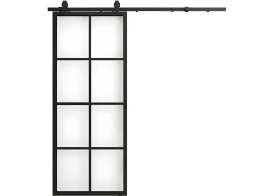 Porta De Correr Em Aplique A205 Cm X C83 Cm Em Aluminio E Vidro Temperado - Wilden