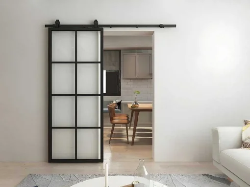 Porta De Correr Em Aplique A205 Cm X C83 Cm Em Aluminio E Vidro Temperado - Wilden