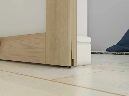 Porta De Correr Em Aplique Com 3 Vidros De A205 X C83 Cm Em Mdf Cor Madeira Natural - Acosta