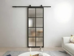 Porta De Correr Em Aplique A205 Cm X C83 Cm Em Aluminio E Vidro Temperado - Wilden