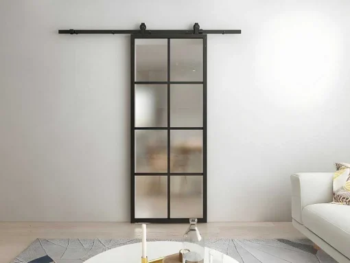 Porta De Correr Em Aplique A205 Cm X C83 Cm Em Aluminio E Vidro Temperado - Wilden