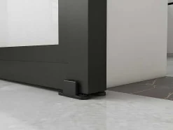 Porta De Correr Em Aplique A205 X L73 Cm Vidro Temperado Transparente E Aluminio - Sinca
