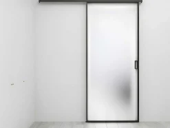 Porta De Correr Em Aplique E Vidro Temperado Fosco A205 X L 73 Cm - Linci