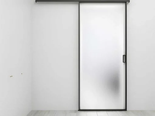 Porta De Correr Em Aplique E Vidro Temperado Fosco A205 X L 73 Cm - Linci