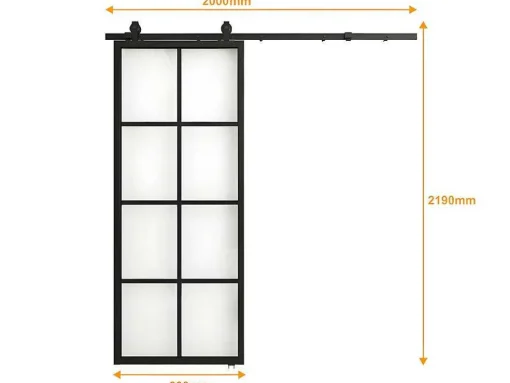 Porta De Correr Em Aplique A205 Cm X C83 Cm Em Aluminio E Vidro Temperado - Wilden
