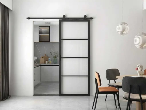 Porta De Correr Em Aplique De A205 Cm X L83 Cm Em Vidro Temperado E Aluminio - Sinca