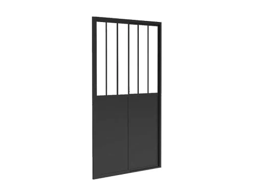 Porta De Duche De Correr Preto Mate Estilo Atelier 120 X 195 Cm - Urbanik