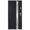 Porta De Entrada Em Aco Envidracado Com Inox De A.207 X L.100 Cm Cor Antracite Com Abertura Para A Esquerda - Braga