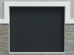 Porta De Garagem Seccionada Efeito Ranhurado Antracite Motorizado - Noria