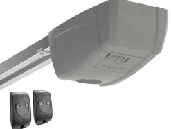 Porta De Garagem Seccionada Efeito Ranhurado Com Porta Central Antracite Com Motor Somfy - Noria