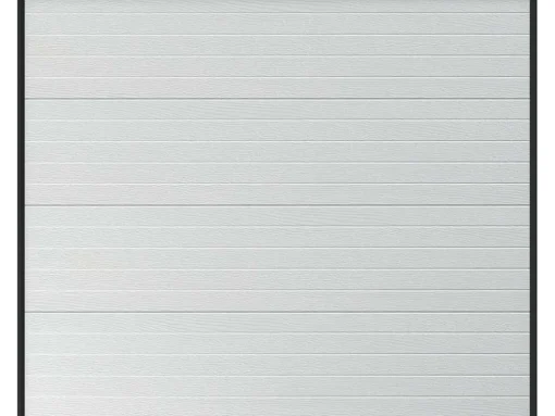 Porta De Garagem Seccionada Efeito Ranhurado Branco Motorizada - Noria