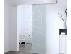 Porta Deslizante Suspensa Heidi - A 205 X C 93 Cm - Vidro Temperado