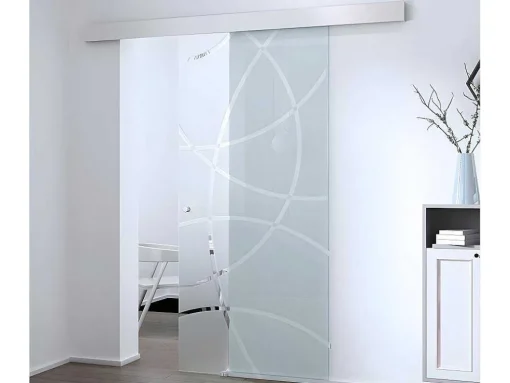 Porta Deslizante Suspensa Heidi - A 205 X C 93 Cm - Vidro Temperado