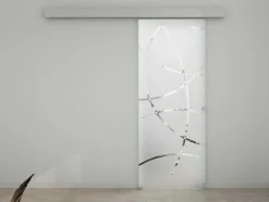 Porta Deslizante Suspensa Heidi - A 205 X C 73 Cm - Vidro Temperado