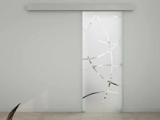Porta Deslizante Suspensa Heidi - A 205 X C 73 Cm - Vidro Temperado