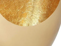Porta-Velas Em Metal C. 26 X A.33 Cm Acabamento Latao E Folhas Douradas, Dourado - Belinni
