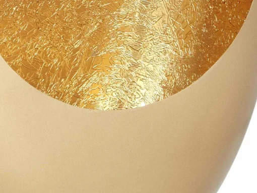 Porta-Velas Em Metal C. 26 X A.33 Cm Acabamento Latao E Folhas Douradas, Dourado - Belinni