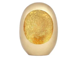 Porta-Velas Em Metal C. 26 X A.33 Cm Acabamento Latao E Folhas Douradas, Dourado - Belinni