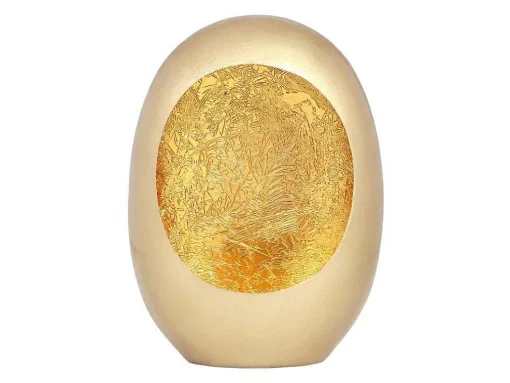 Porta-Velas Em Metal C. 26 X A.33 Cm Acabamento Latao E Folhas Douradas, Dourado - Belinni