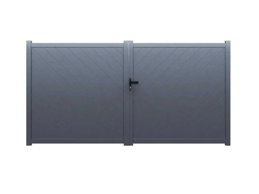 Portão De Batente Aluminio C350 X A180 Cm Antracite - Zerano