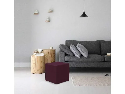 Pouf Milena, Ameixa, 34X34X37 Cm, Epikasa