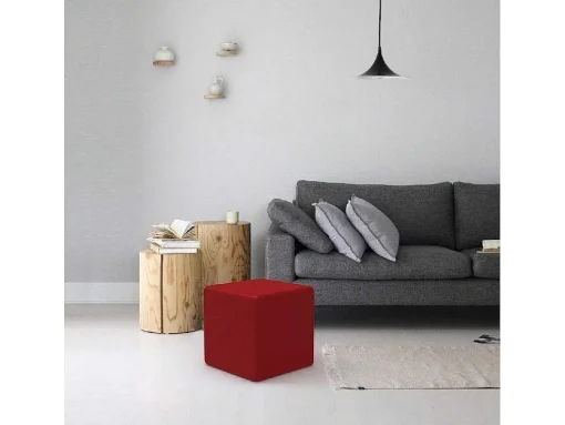 Pouf Milena, Vermelho, 34X34X37 Cm, Epikasa