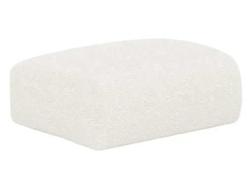 Pufe Tecido Boucle Branco - Pogni De Maison Cephy
