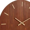 Relógio De Parede Grande Folheado Em Madeira De Freixo Arturo - D. 70 Cm - Castanho