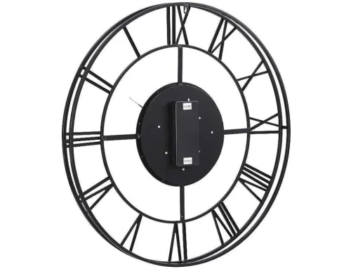 Relógio De Parede Industrial D. 80 Cm Metal Preto E Dourado - Karial