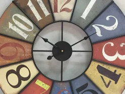 Relógio De Parede Vintage Chronos Em Ferro E Mdf - D.60 Cm