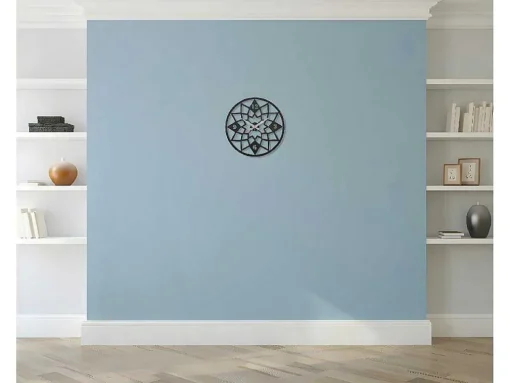 Relógio Geometrico 8, Preto, Prata, 50X1,5X50 Cm, Epikasa