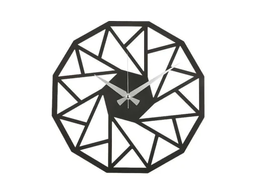 Relógio Geometrico 7, Preto, Prata, 50X1,5X50 Cm, Epikasa