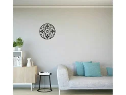 Relógio Geometrico 8, Preto, Prata, 50X1,5X50 Cm, Epikasa