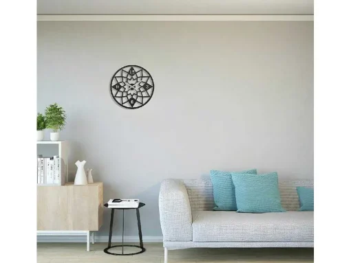 Relógio Geometrico 8, Preto, Prata, 50X1,5X50 Cm, Epikasa