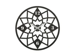 Relógio Geometrico 8, Preto, Prata, 50X1,5X50 Cm, Epikasa