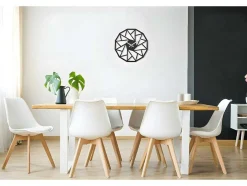 Relógio Geometrico 7, Preto, Prata, 50X1,5X50 Cm, Epikasa