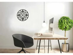 Relógio Geometrico 8, Preto, Prata, 50X1,5X50 Cm, Epikasa