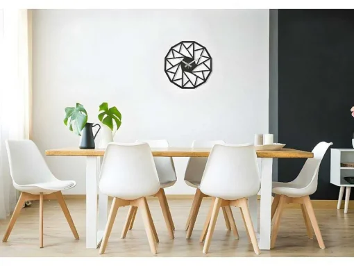 Relógio Geometrico 7, Preto, Prata, 50X1,5X50 Cm, Epikasa