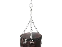 Saco De Boxe Pequeno Vintage Em Pele Tyson - A. 76 Cm - Castanho